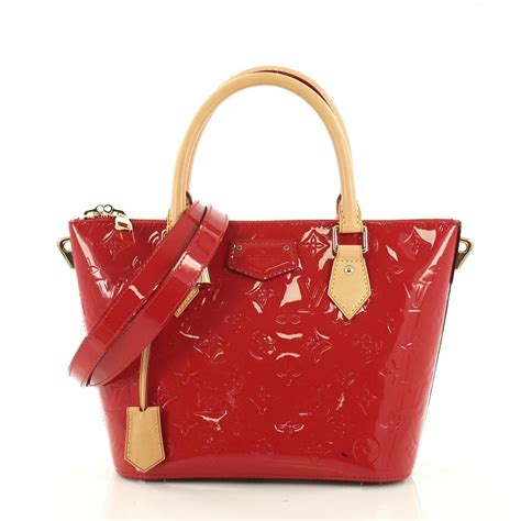 louis vuitton patent red bag|Louis Vuitton leather satchels.